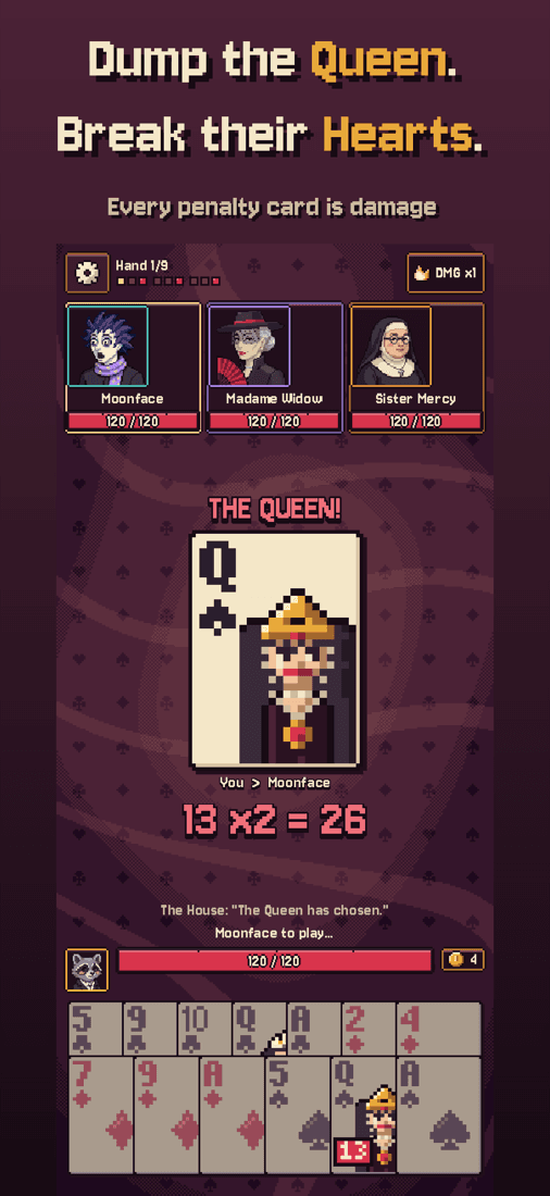 Queen of Spite screenshot: Dump the Queen. Break their Hearts.